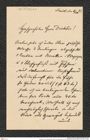 Nachlass Franz Steindachner, Brief von Karl Moser an Franz Steindachner (06.08.1883), Inv.Nr. 353.01, Seite 1